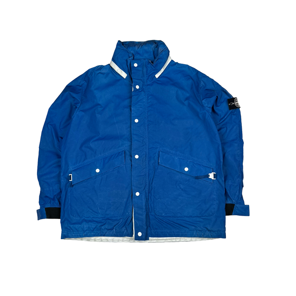 Stone Island 2011 Rare Archive Blue Reflective Jacket - 3XL