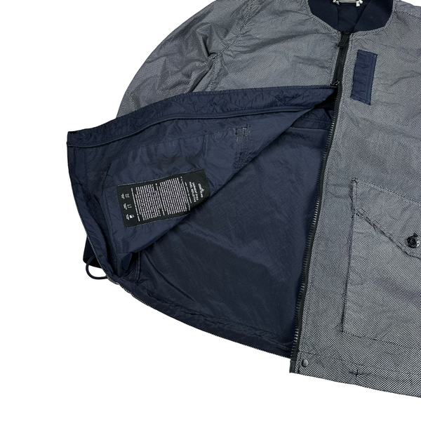 Stone Island 2016 Navy Pixel Reflective Bomber Jacket - Large