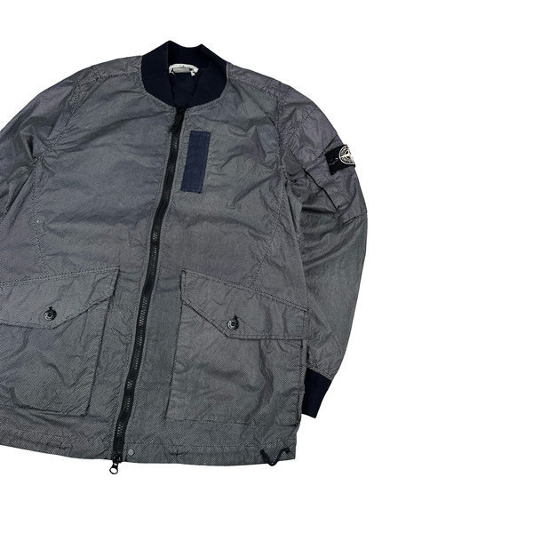 Stone Island 2016 Navy Pixel Reflective Bomber Jacket - Large