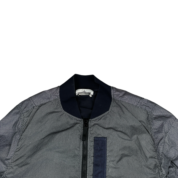 Stone Island 2016 Navy Pixel Reflective Bomber Jacket - Large