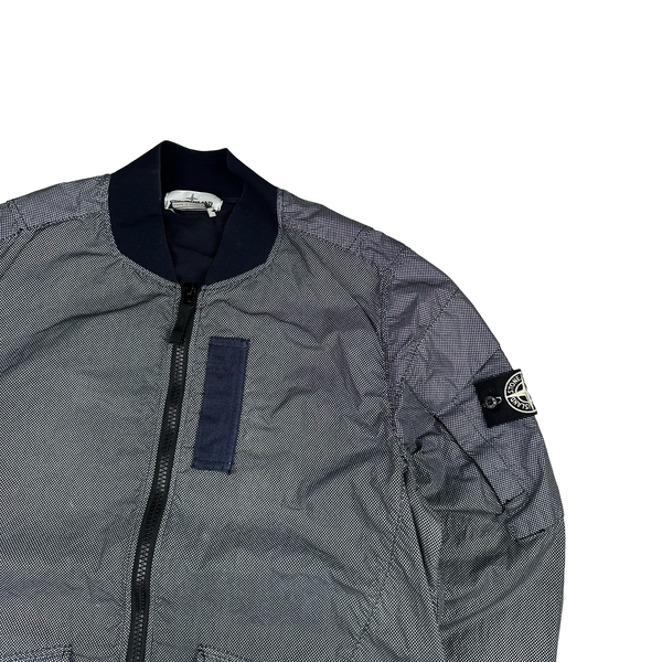 Stone Island 2016 Navy Pixel Reflective Bomber Jacket - Large