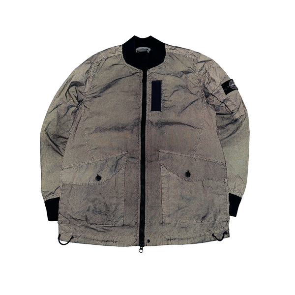 Stone Island 2016 Navy Pixel Reflective Bomber Jacket - Large