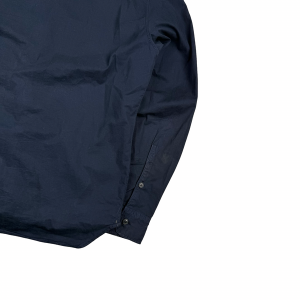 CP Company Navy Cotton Lens View Zipped Overshirt - Medium