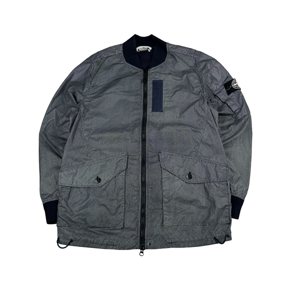 Stone Island 2016 Navy Pixel Reflective Bomber Jacket - Large