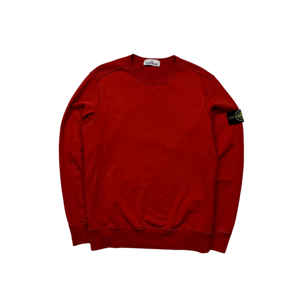 Stone Island 2019 Red Cotton Crewneck Sweatshirt - Medium