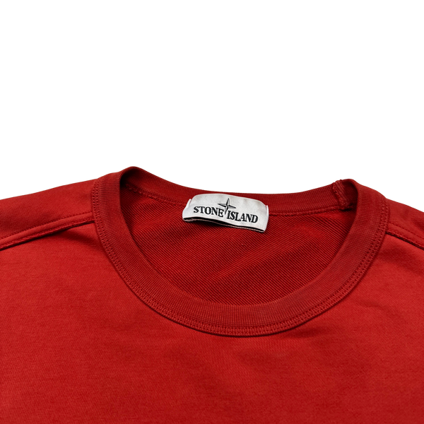 Stone Island 2019 Red Cotton Crewneck Sweatshirt - Medium