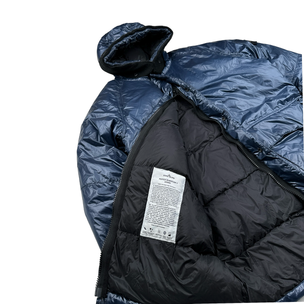 Stone Island 2018 Blue Pertex Quantum Y Down Long Puffer - Medium - XL