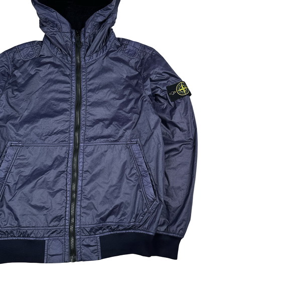 Stone Island 2018 Navy Lamy Flock Hooded Jacket - Medium