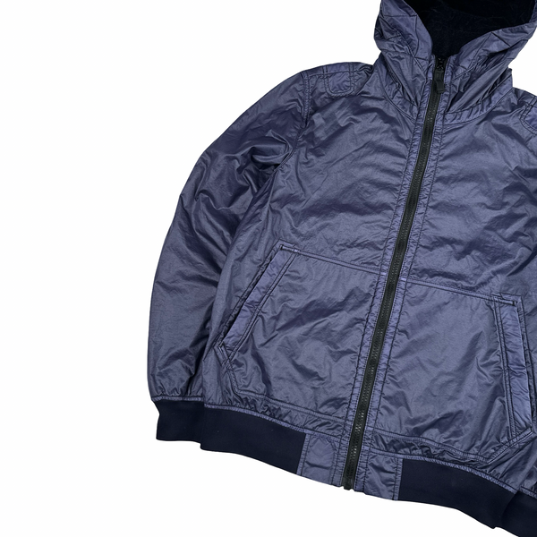 Stone Island 2018 Navy Lamy Flock Hooded Jacket - Medium