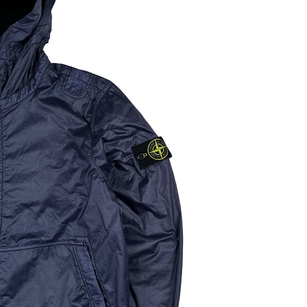 Stone Island 2018 Navy Lamy Flock Hooded Jacket - Medium