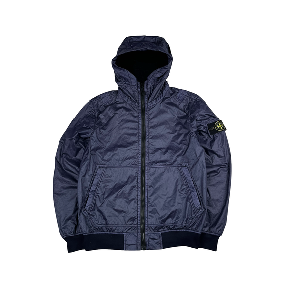 Stone Island 2018 Navy Lamy Flock Hooded Jacket - Medium