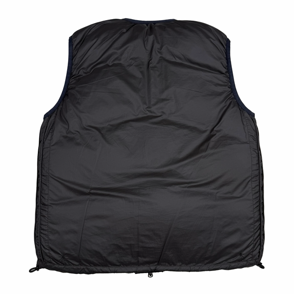 Stone Island 2024 Black Reversible Down Embroidered Spellout Gilet - Medium
