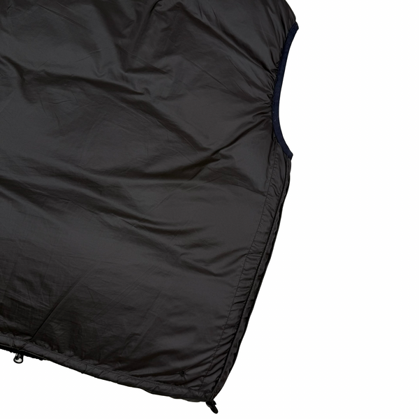 Stone Island 2024 Black Reversible Down Embroidered Spellout Gilet - Medium