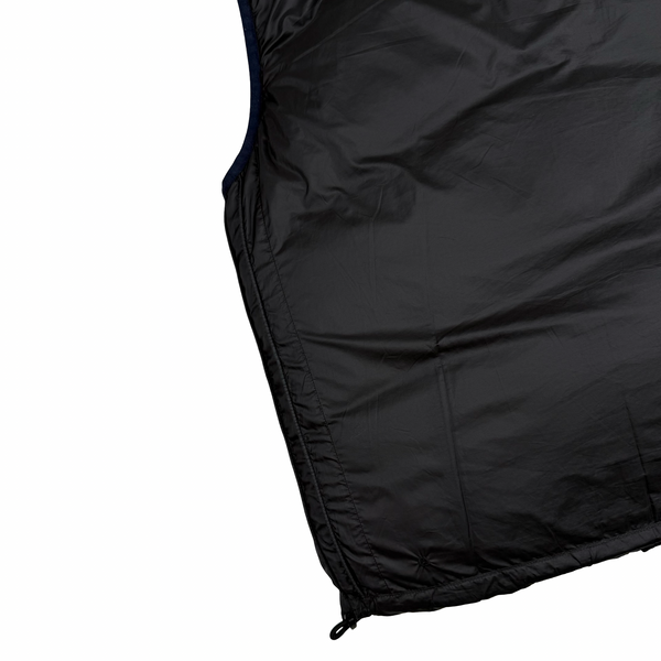Stone Island 2024 Black Reversible Down Embroidered Spellout Gilet - Medium