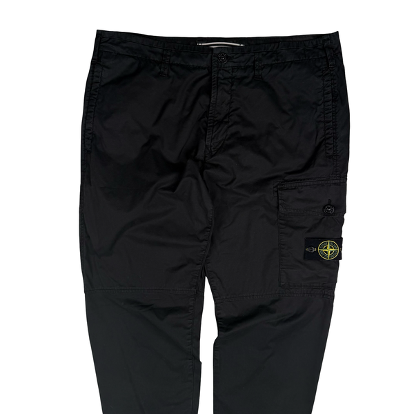 Stone Island 2021 Black Slim Fit Cotton Cargo Trousers - 38"