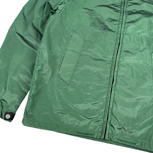 Stone Island 2008 Green Shimmer Velour Lined Nylon Jacket - XL