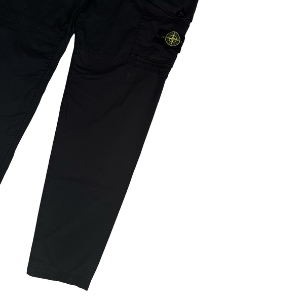 Stone Island 2021 Black Slim Fit Cotton Cargo Trousers - 38"