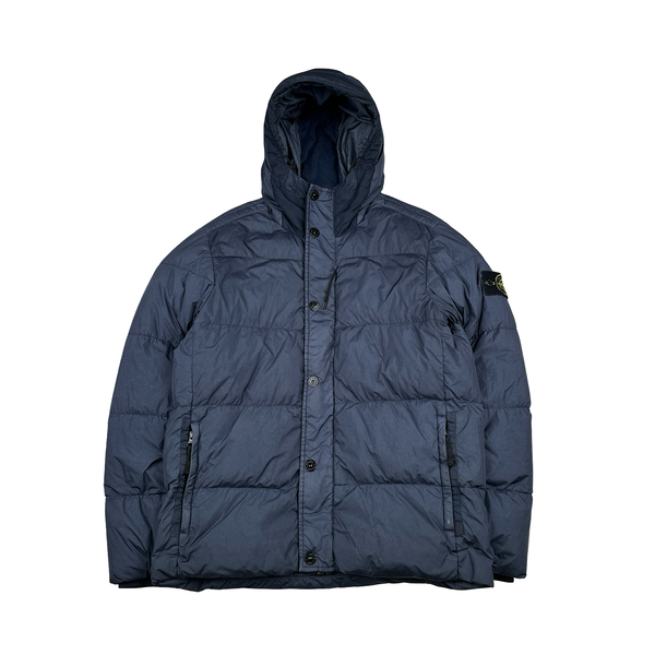 Stone Island 2016 Periwinkle Crinkle Reps Down Puffer Jacket - Large