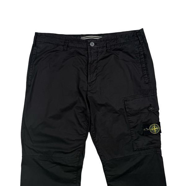 Stone Island 2021 Black Slim Fit Cotton Cargo Trousers - 38"