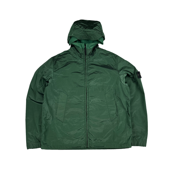 Stone Island 2008 Green Shimmer Velour Lined Nylon Jacket - XL
