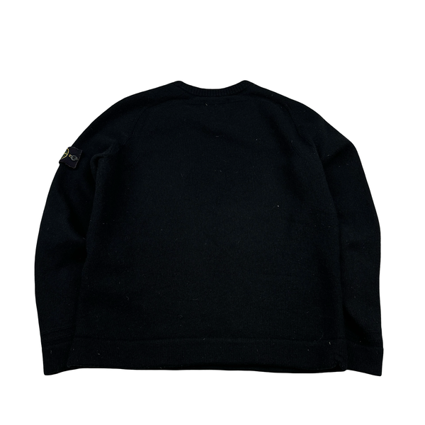 Stone Island 2018 Black Wool Crewneck Jumper - Medium