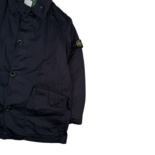 Stone Island Vintage 1998 Navy Raso Gommato Quilted Liner Jacket - XL