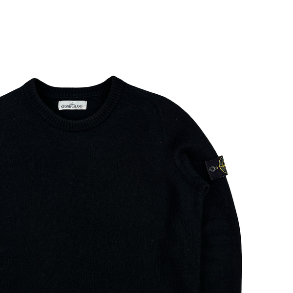 Stone Island 2018 Black Wool Crewneck Jumper - Medium