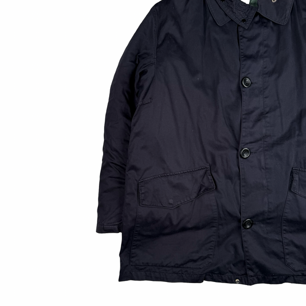 Stone Island Vintage 1998 Navy Raso Gommato Quilted Liner Jacket - XL