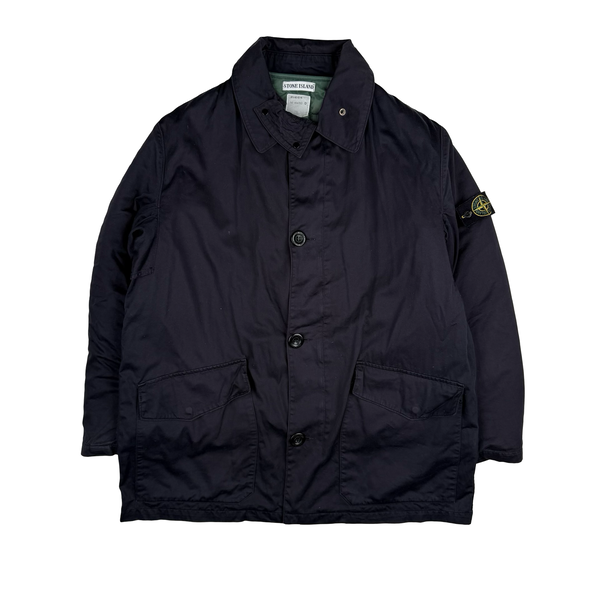 Stone Island Vintage 1998 Navy Raso Gommato Quilted Liner Jacket - XL