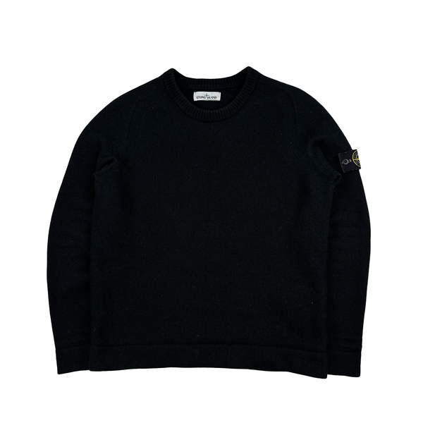 Stone Island 2018 Black Wool Crewneck Jumper - Medium
