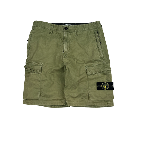 Stone Island 2016 Green Cotton Cargo Shorts - 32"