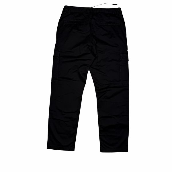 Stone Island 2026 Black Cotton Cargos Trousers - 32"