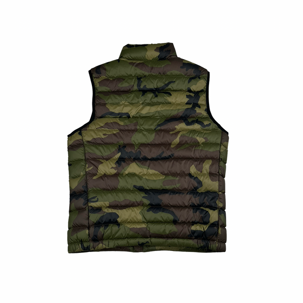 Ralph Lauren Khaki Camo Down Puffer Gilet - Small