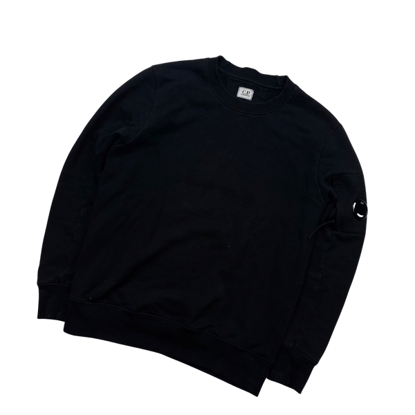 CP Company Black Cotton Crewneck Top - Small