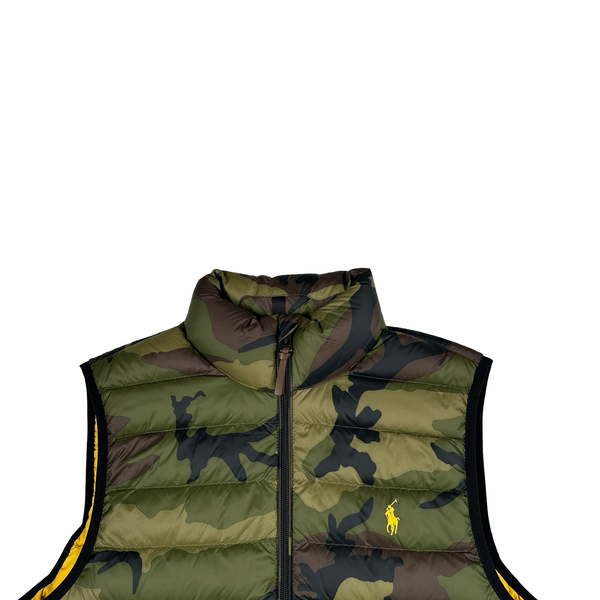Ralph Lauren Khaki Camo Down Puffer Gilet - Small