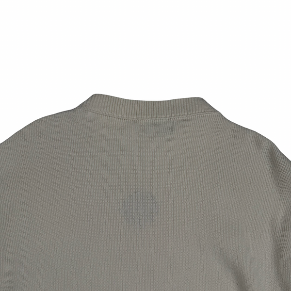 Stone Island 2022 Cream Knit Spellout Boat Neck Knit Jumper - Medium