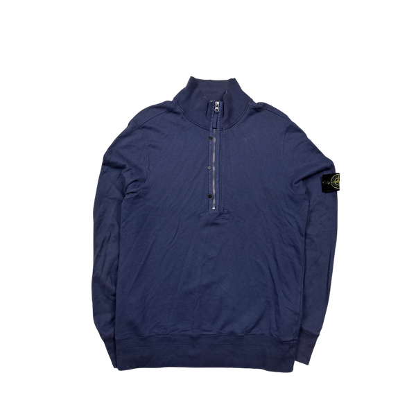 Stone Island 2009 Blue Half Zipped Pullover Jumper - Large