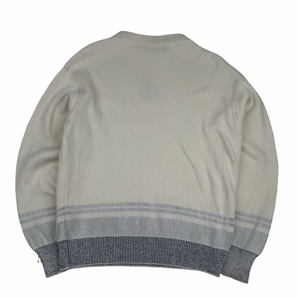 Stone Island 2022 Cream Knit Spellout Boat Neck Knit Jumper - Medium