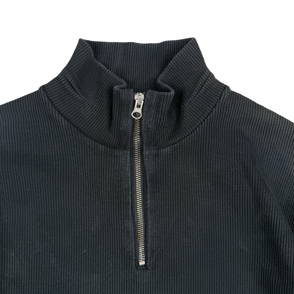 Stone Island Vintage 2002 Black Cotton Blend Quarter Zip Jumper - Medium