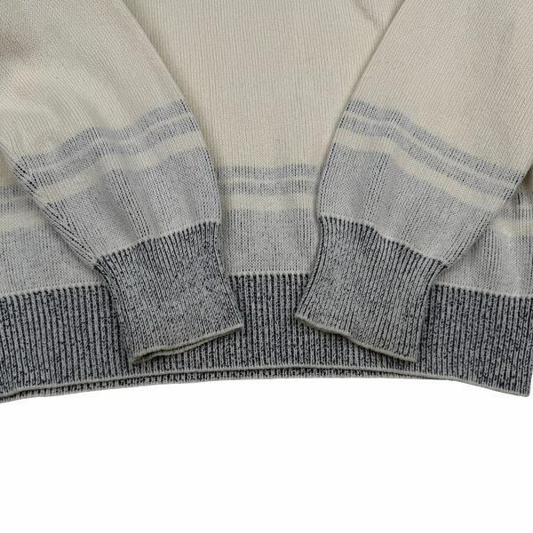 Stone Island 2022 Cream Knit Spellout Boat Neck Knit Jumper - Medium