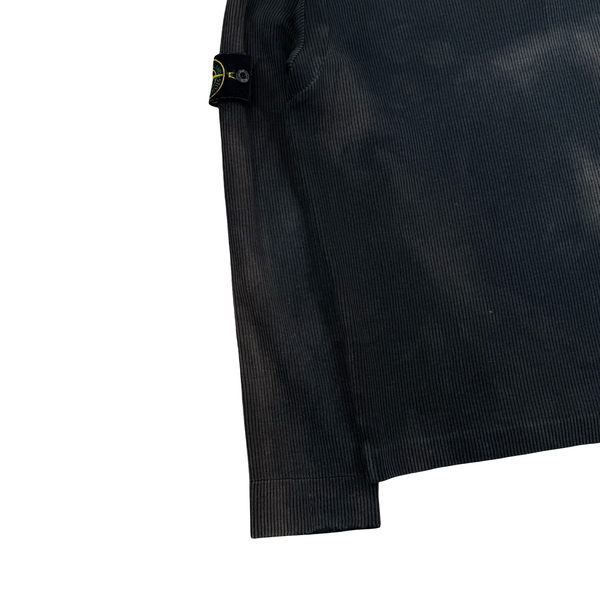 Stone Island Vintage 2002 Black Cotton Blend Quarter Zip Jumper - Medium