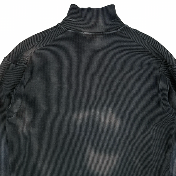 Stone Island Vintage 2002 Black Cotton Blend Quarter Zip Jumper - Medium