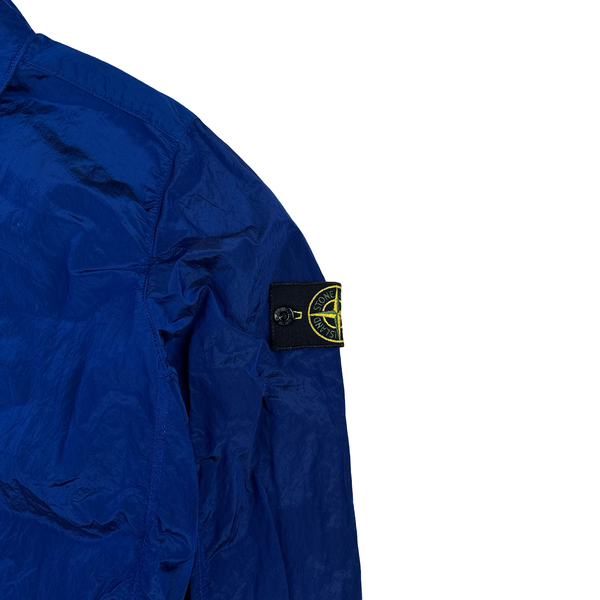 Stone Island Blue Nylon Metal Shimmer Overshirt - Medium