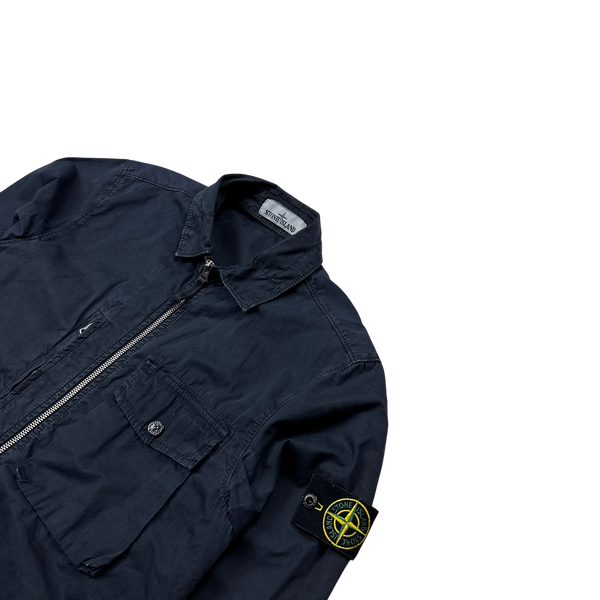 Stone Island 2019 Navy Cotton Overshirt - Small