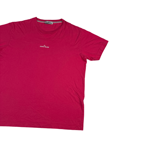 Stone Island 2022 Pink Graphic Spellout T Shirt - XL