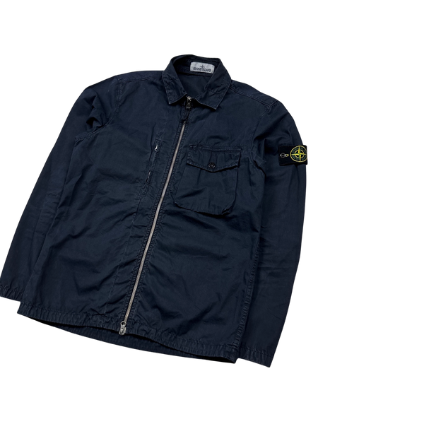 Stone Island 2019 Navy Cotton Overshirt - Small