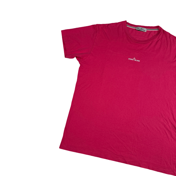 Stone Island 2022 Pink Graphic Spellout T Shirt - XL