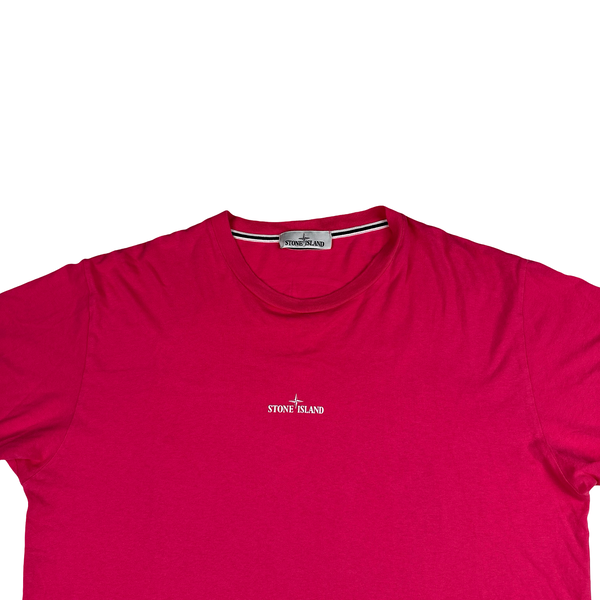 Stone Island 2022 Pink Graphic Spellout T Shirt - XL