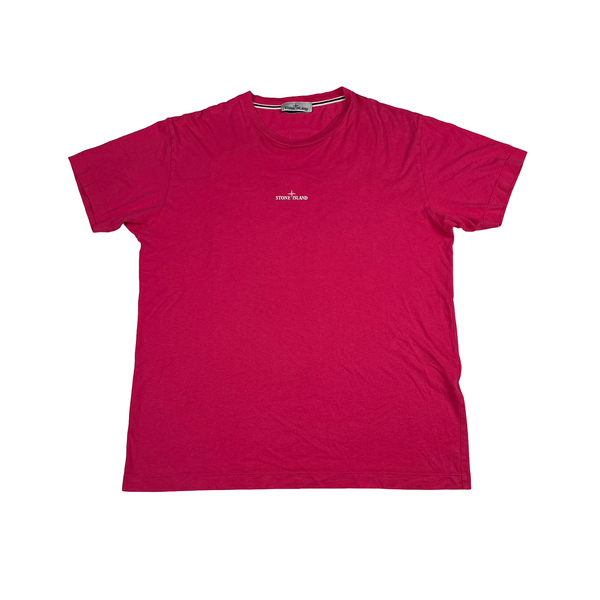 Stone Island 2022 Pink Graphic Spellout T Shirt - XL