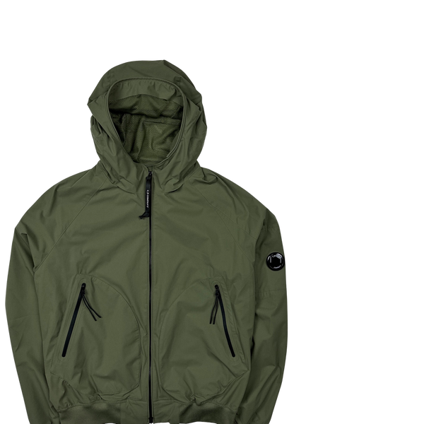 CP Company Olive Pro Tek Hooded Jacket - Medium